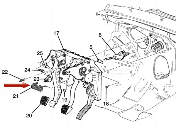 фото №4, Пружина зворотна педалі зчеплення opel insignia a