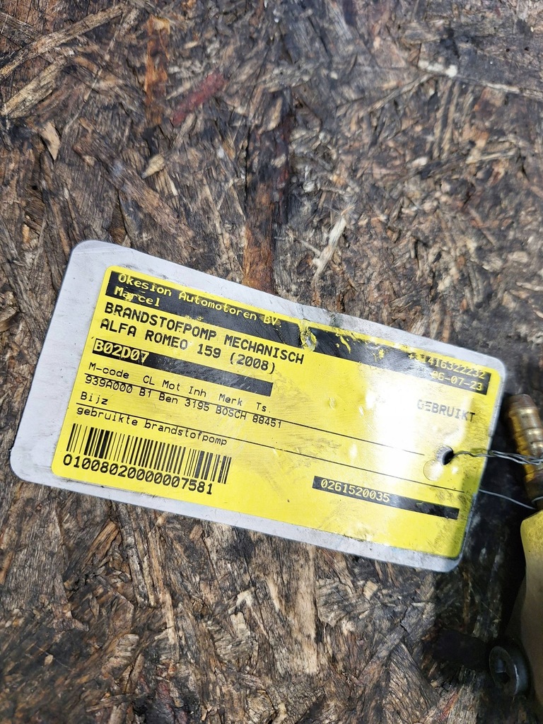 фото №6, Насос 0261520035 топлива впрыскная alfa romeo 159 brera 3.2 jts