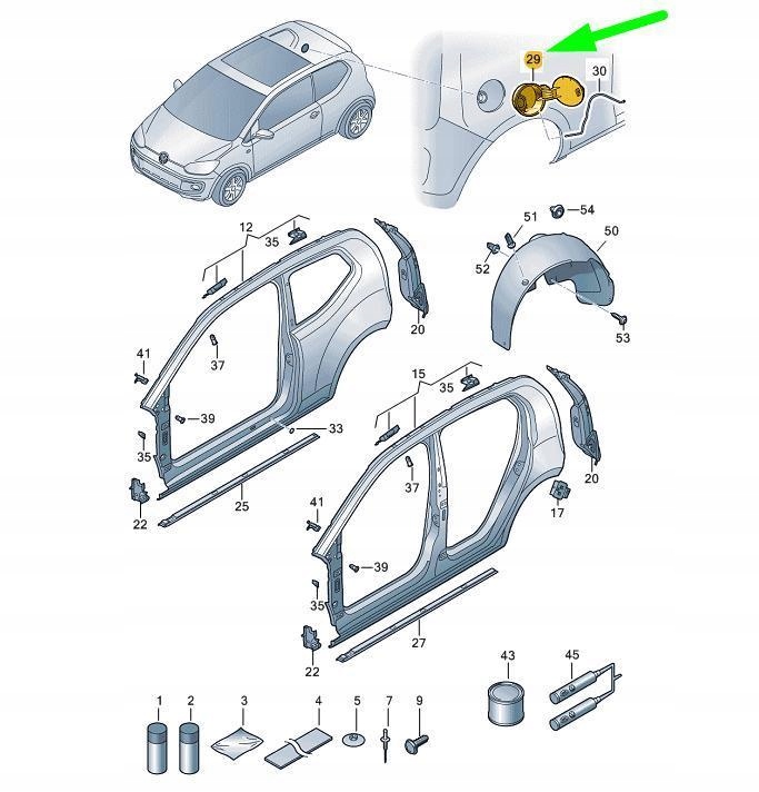 фото №8, Зажигание заливная горловина топлива vag do seat mii skoda citigo volkswagen up оригинальный