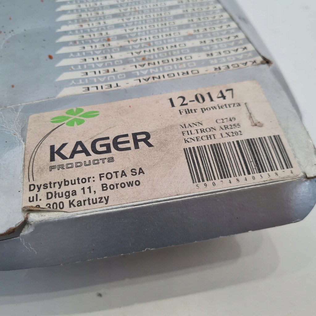 фото №6, Skoda favorit 1.3 фильтр воздуха kager 12-0147