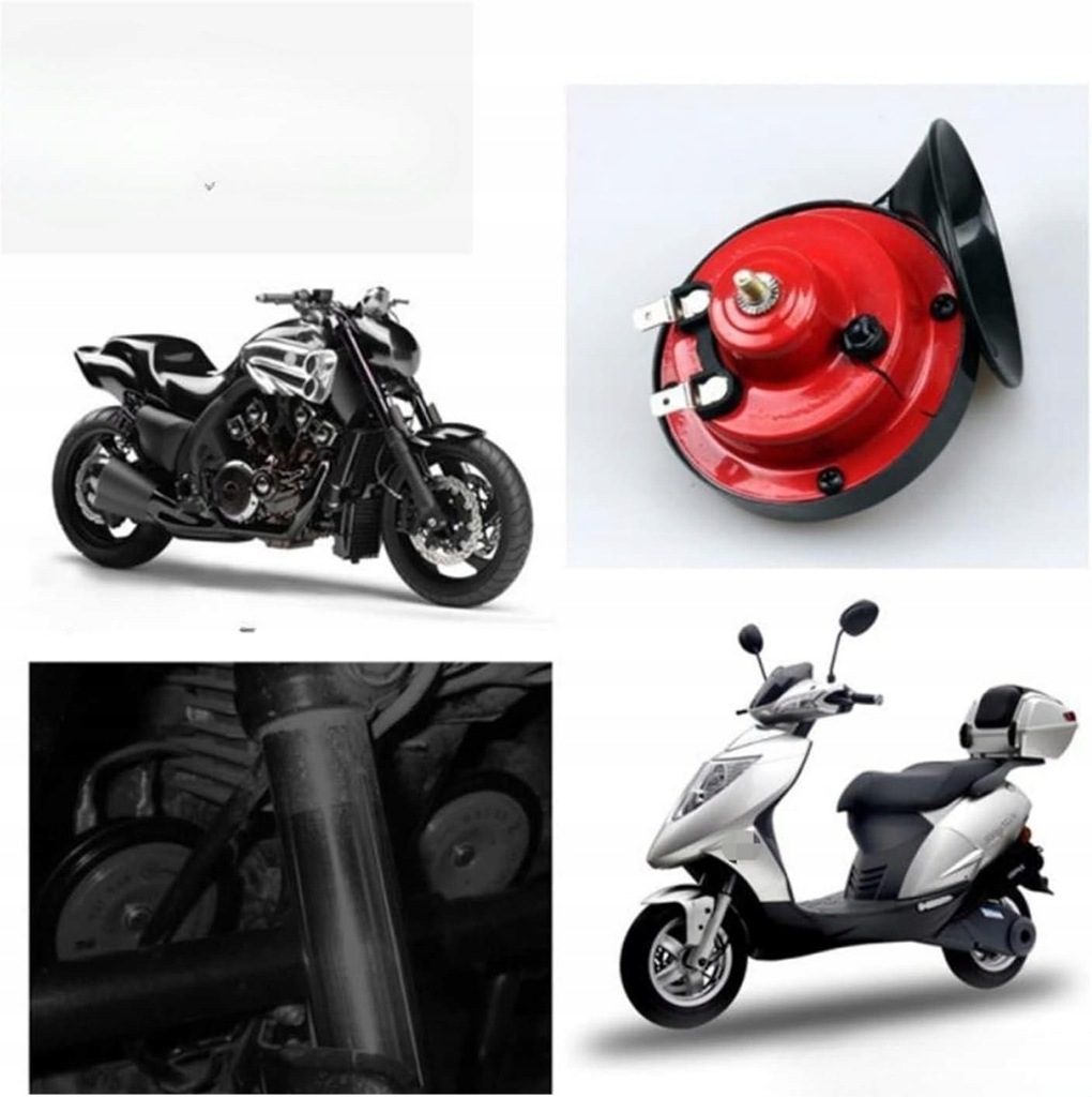 фото №8, Громкий клаксон автомобильный червяк 12v x2 красный 300db