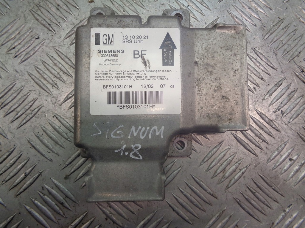 фото №1, Модуль подушка безопасности opel signum 1.8 13102021