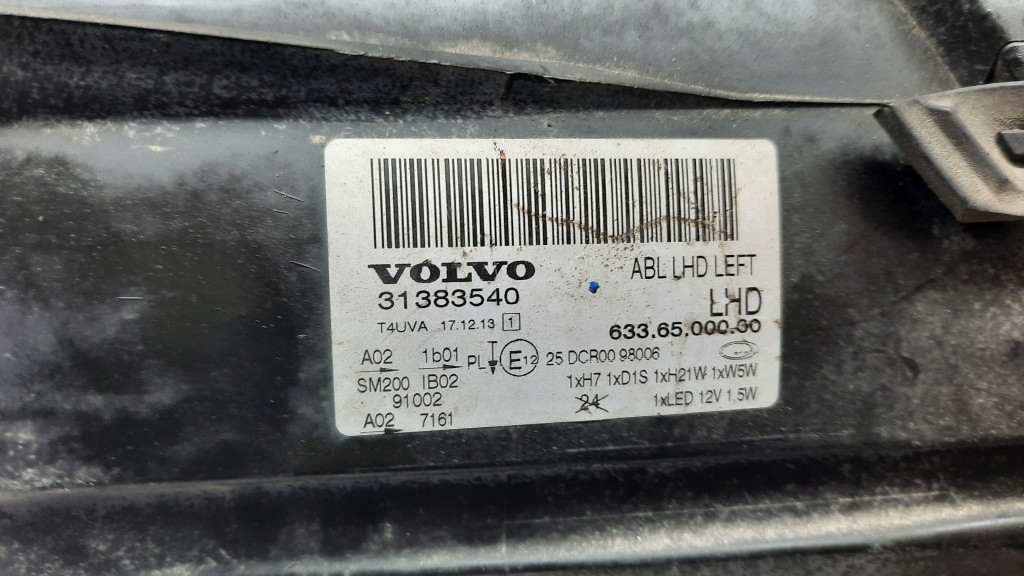 фото №8, Фара лівий ксенон 31383540 volvo v70 iii s80 ii пошкоджені скло