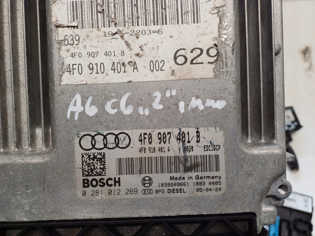 фото №8, Audi a6 c6 04- 3.0tdi bmk набор стартовый иммобилайзер бортовой компьютер 4f0907401b