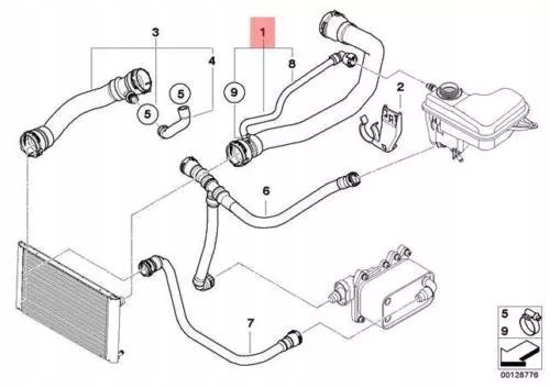 Bmw e65 e66 sedan радіатор cooling система water шланг 2249459 17122249459 Оригінал