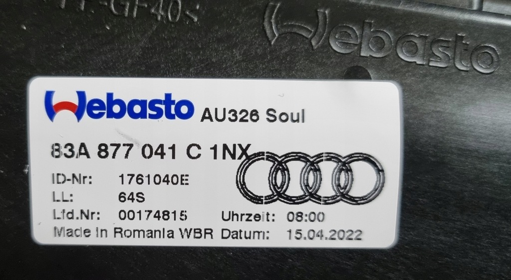 фото №11, Панорама люк audi q3 83a q8 83a877041c 1nx