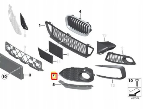 фото №10, Bmw 2 f23 m передняя часть бампер правый сторона lower решётка 51118061874 oem