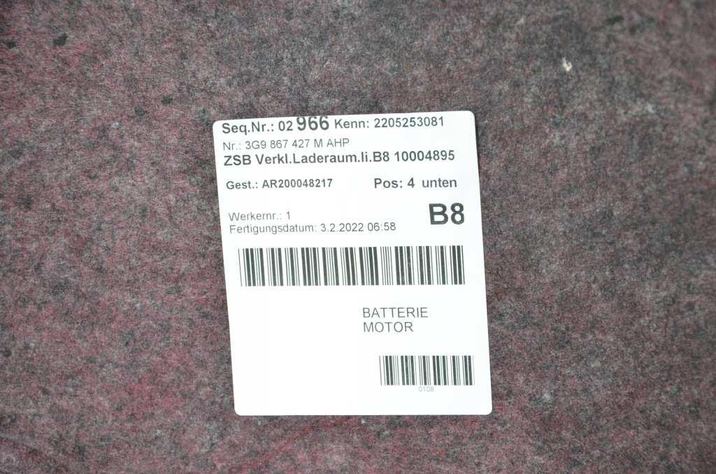 фото №4, Vw passat b8 fl обивка багажника r l 3g9867427m / 428p ahp