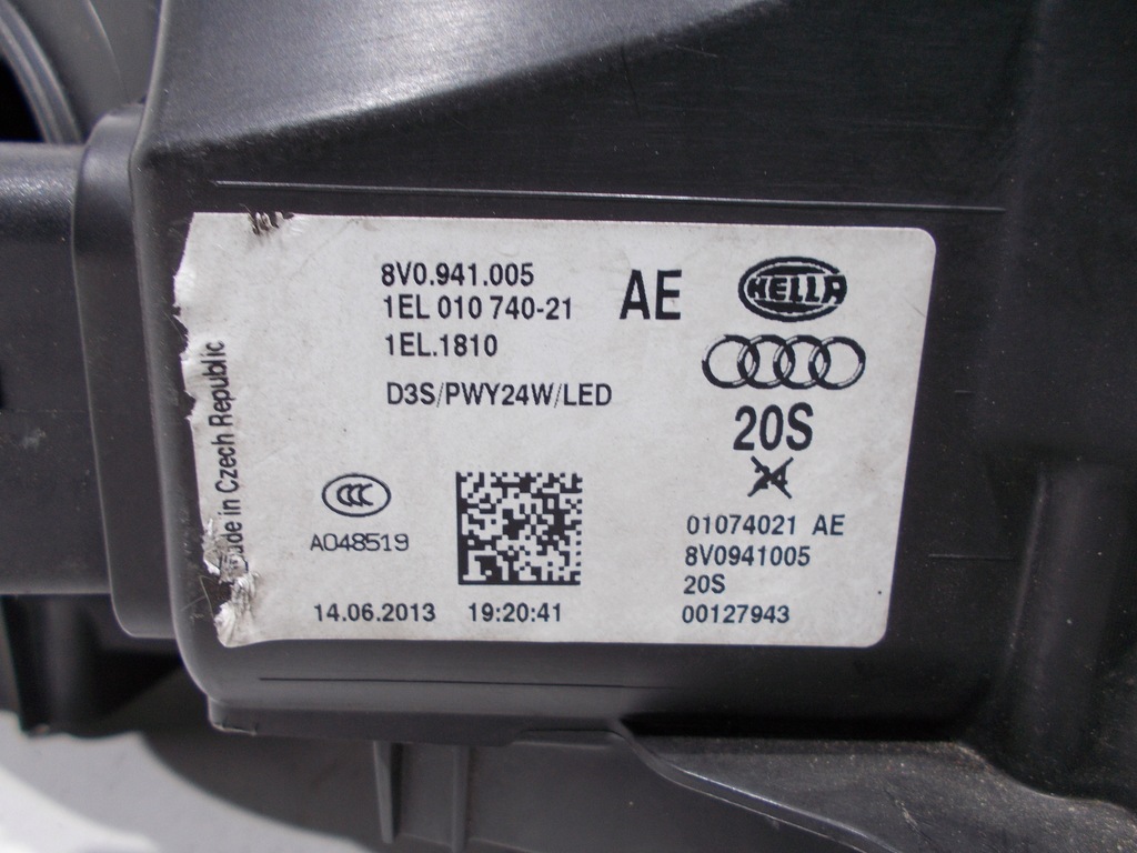 фото №15, Audi a3 8v lift 11-16 лампа передняя левая bi ксенон оригинал europa !!!