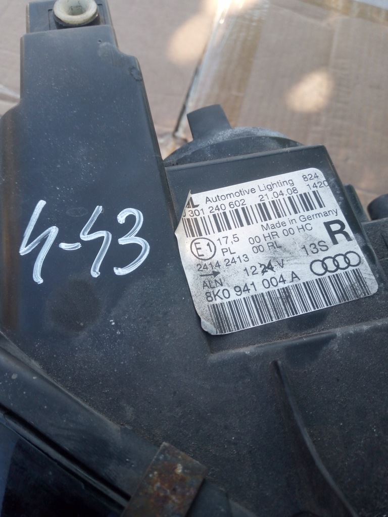 фото №15, Audi a4 b8 лампа фара галогенный правый перед 8k0941004a 4-43