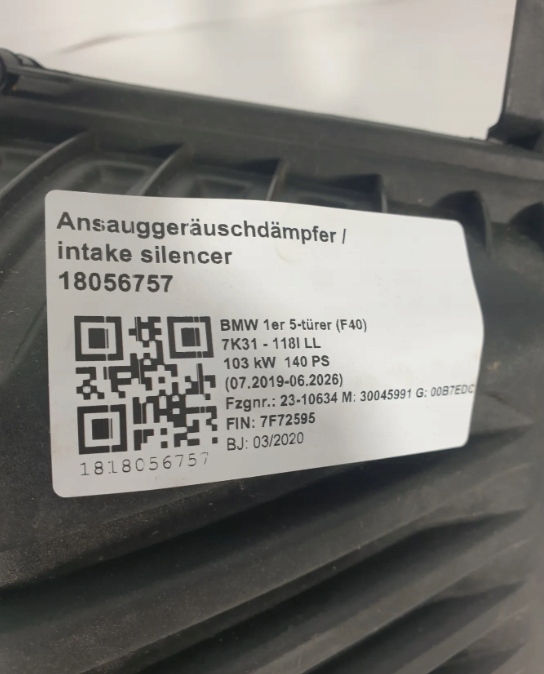 фото №5, Корпус фильтр воздуха bmw f48 f39 f40 f52 f55 f56 f57 potestowa 8655834