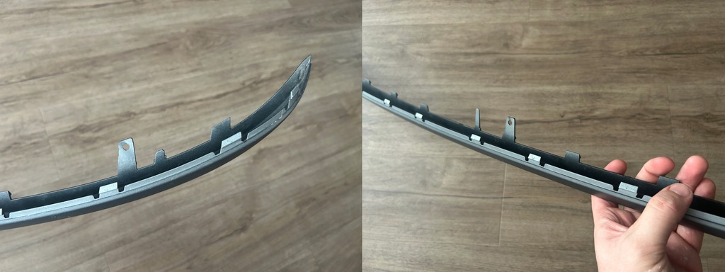 фото №14, Audi q8 4m s-line 18-23 молдинг средняя бампера задняя 4m8 оригинал серая