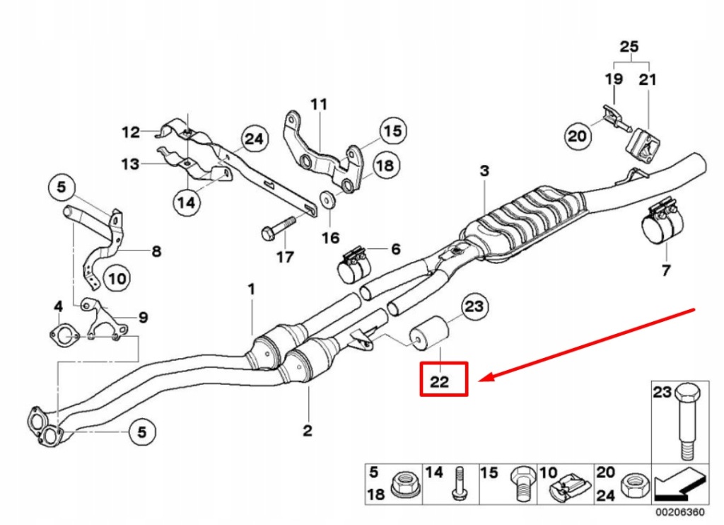 Гасник коливань системи випускний bmw z4 e86 3412864 18103412864 Ціна