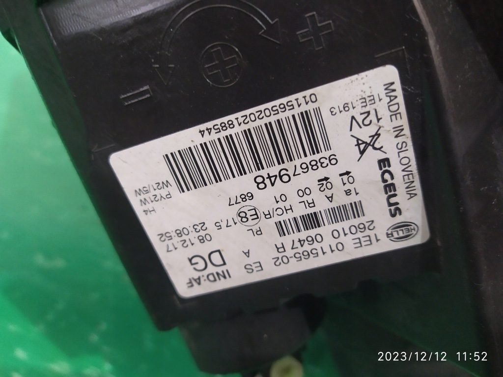 фото №16, Лампа правая передняя opel vivaro 93867948