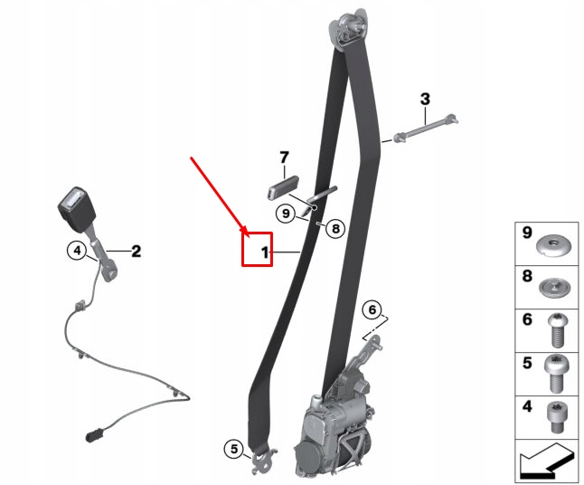 фото №1, Bmw 7 g11 передня частина правий ремінь безпеки 72117402420