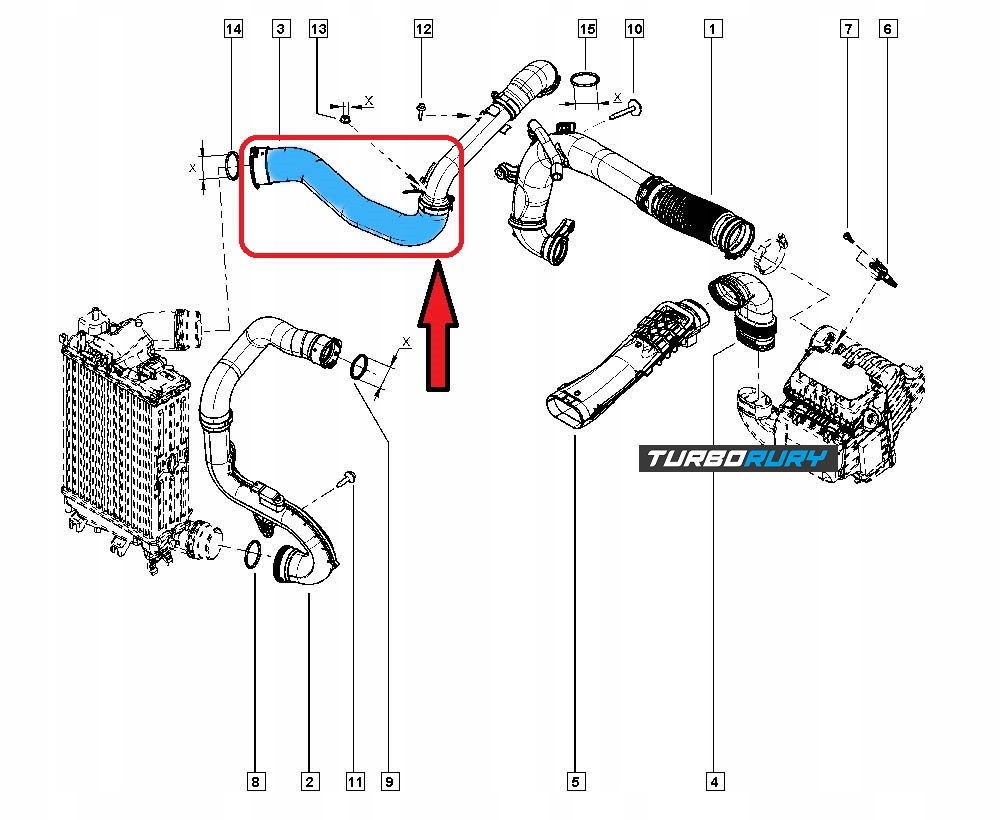 фото №7, Шланг turbo інтеркулер renault espace v talisman 1.6 dci 144606343r