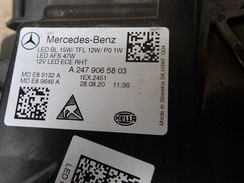 Фара правый  правый full led mercedes b klasa 247 Оригинал