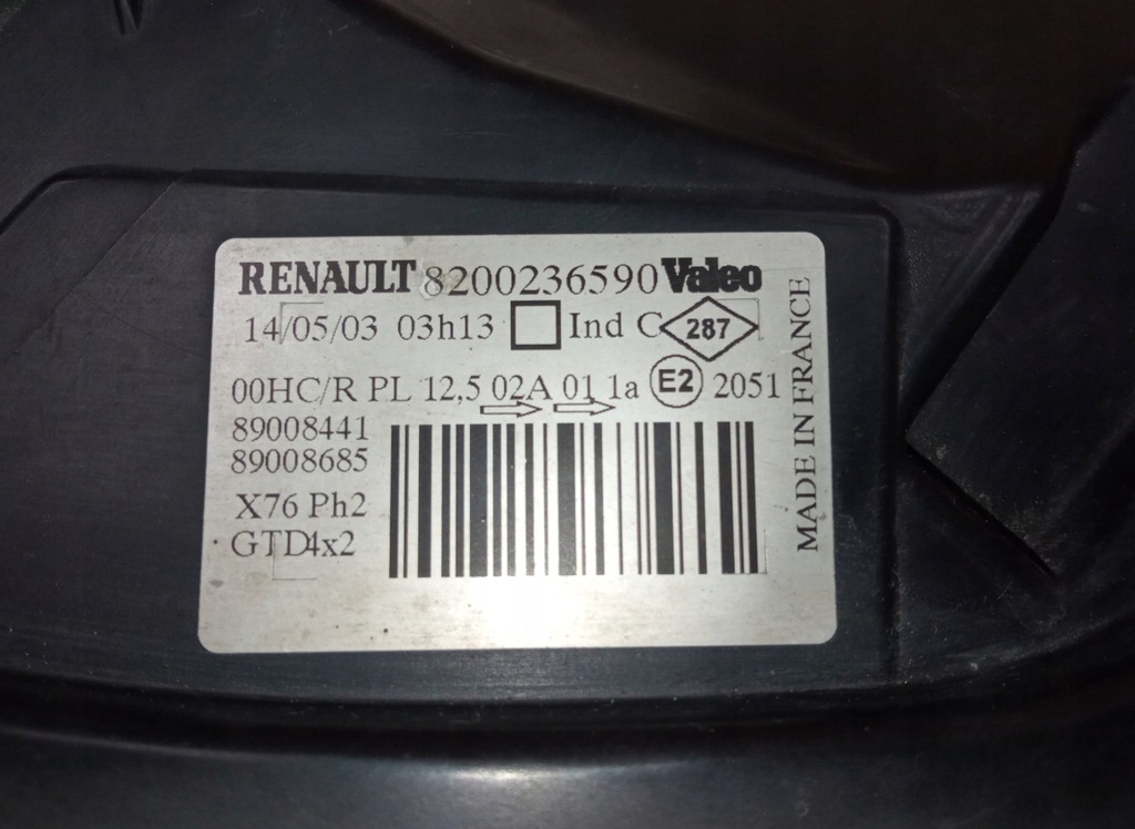 фото №5, Лампа левая передняя renault kangoo