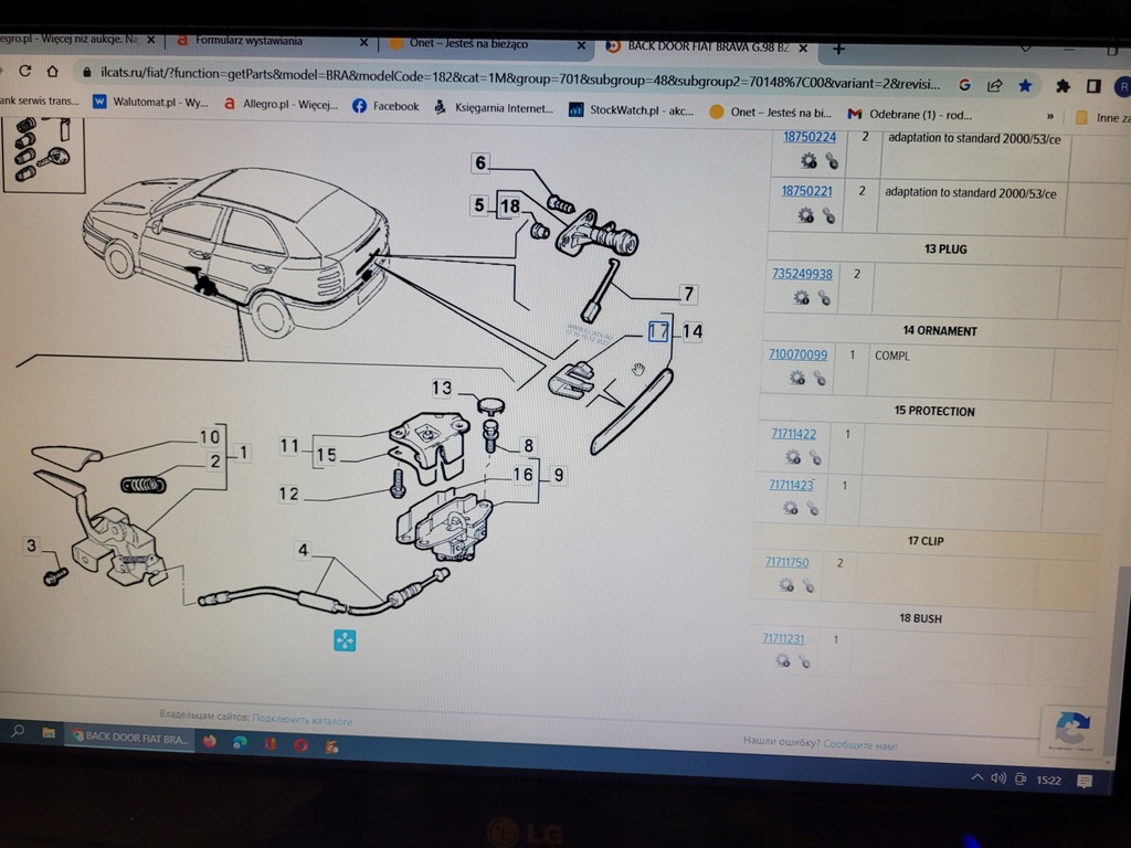 фото №5, Кліпса задній кришки fiat brava 71711750