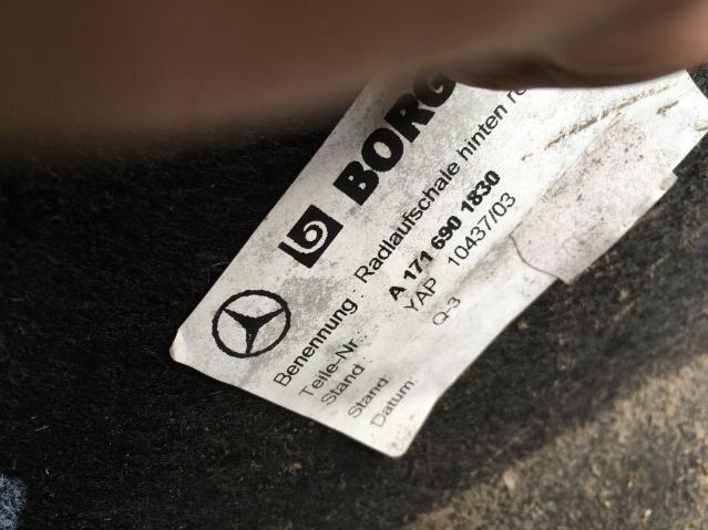 фото №7, Подкрылок правый задняя mercedes slk r171 a1716901830