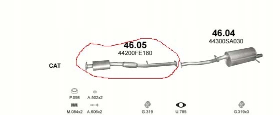 фото №11, Subaru forester impreza 2.0 2000-2005 гасник середній