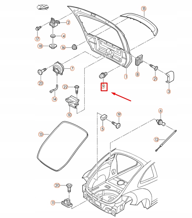 фото №8, Vw beetle a5 rear lid регулируемый стоп buffer 6x0827499f