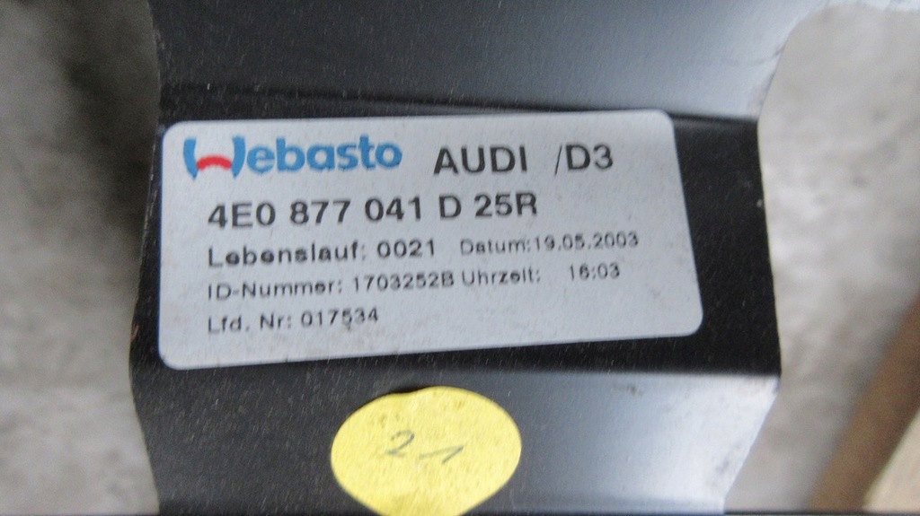 фото №7, Audi a8 s8 d3 4e 4e0959591 4e0877041d люк крыша