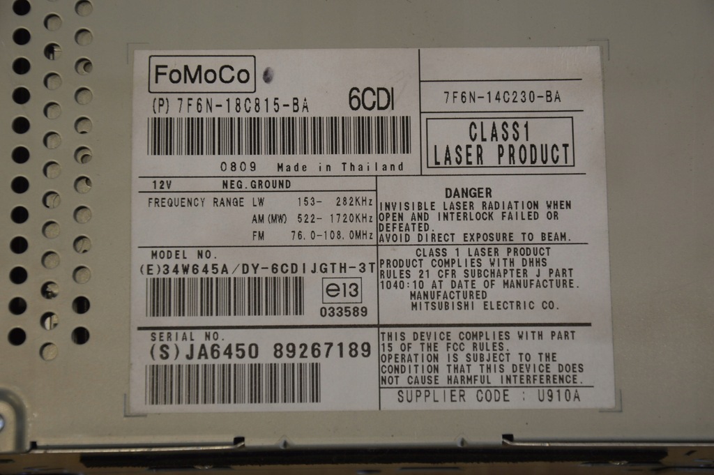 фото №5, Чейнджер дисків cd радіо jaguar xf x250