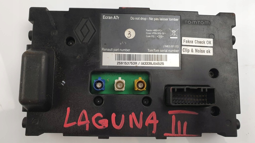 фото №3, Дисплей панель 259153753r renault laguna iii