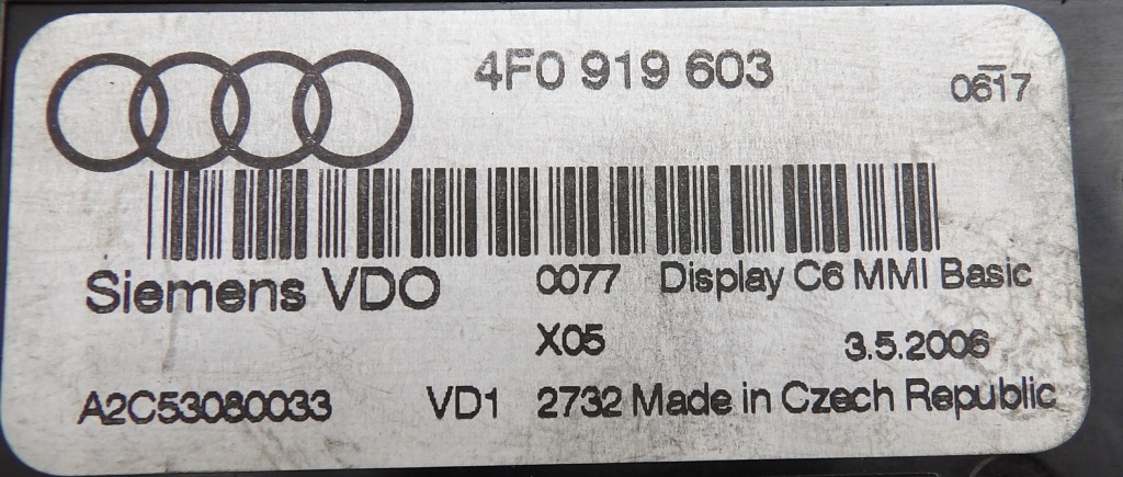 фото №4, Audi a6 c6 дисплей радіо навігації 4f0919603