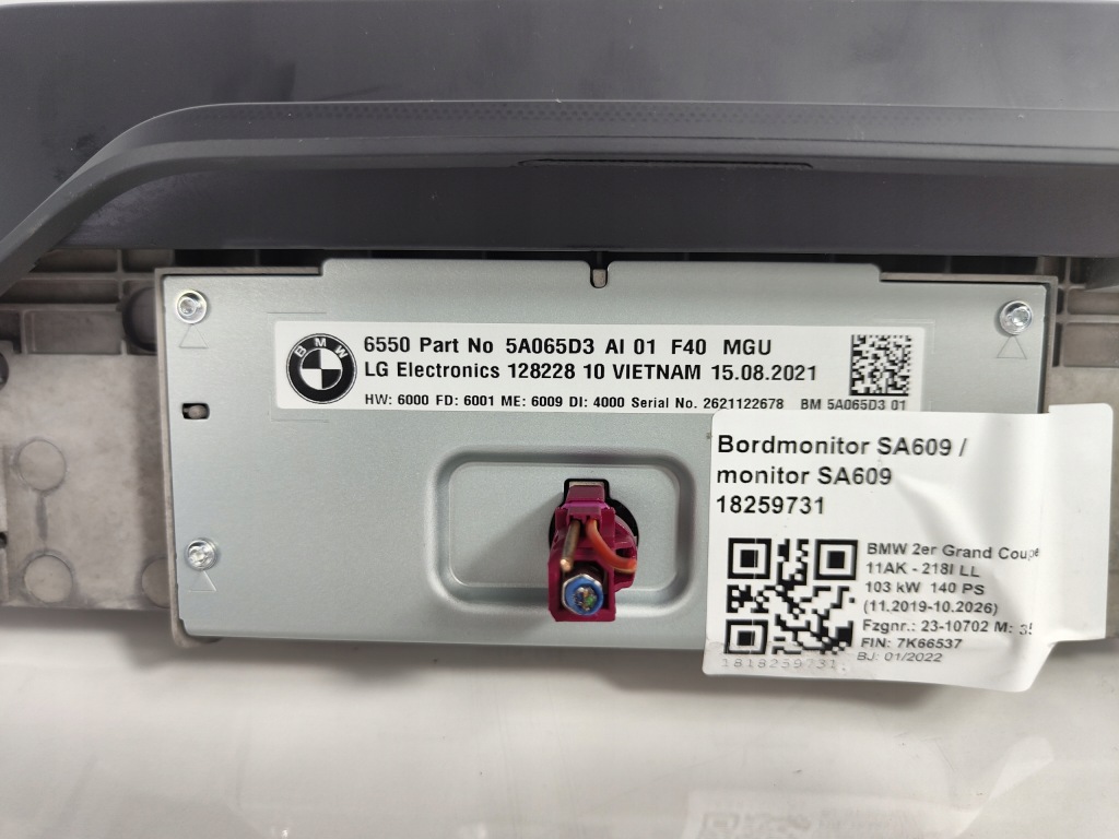 фото №8, Дисплей монітор екран навігації mgu 10,25'' bmw 1 f40 2 f44 5a065d3