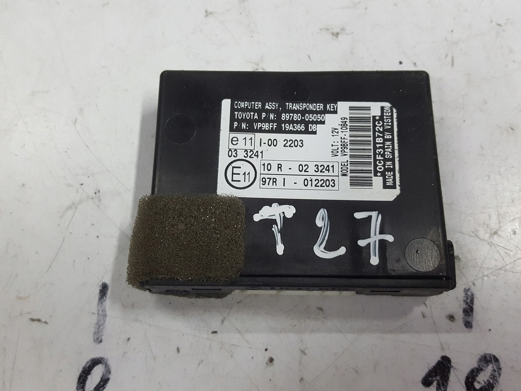 фото №1, Toyota avensis t27 09r- модуль імобілайзер 89780-05050