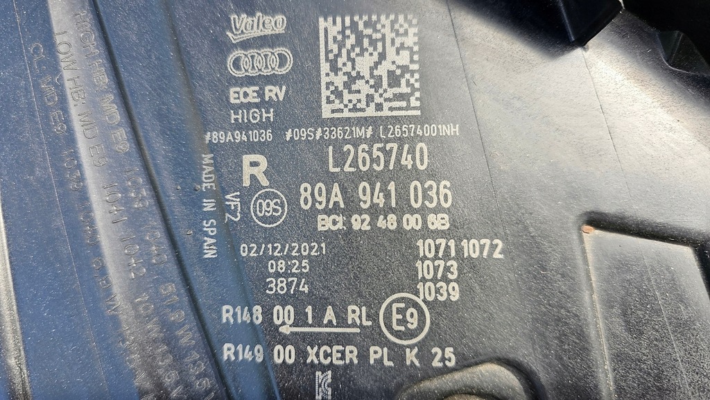 фото №12, Лампа правая перед matrix audi q4 e-tron 89a941036