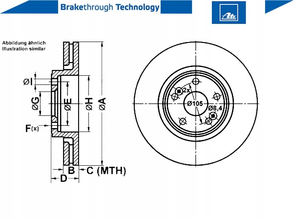 фото №6, 2 x ate диск тормозной. renault scenic 02-03 rx4