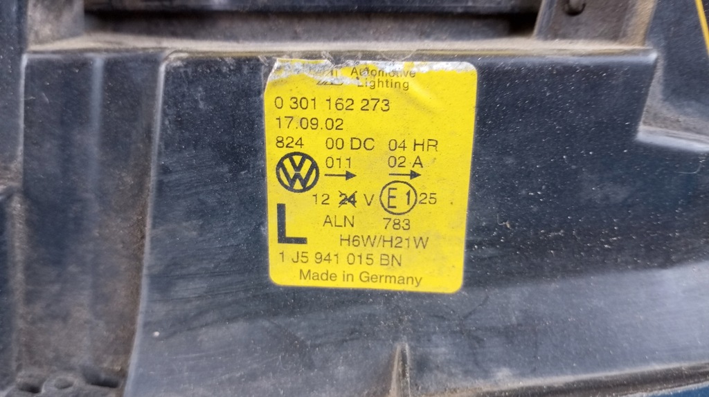 фото №13, Лампа левый перед фара eu ксенон volkswagen bora vw bora 1j5941015bn