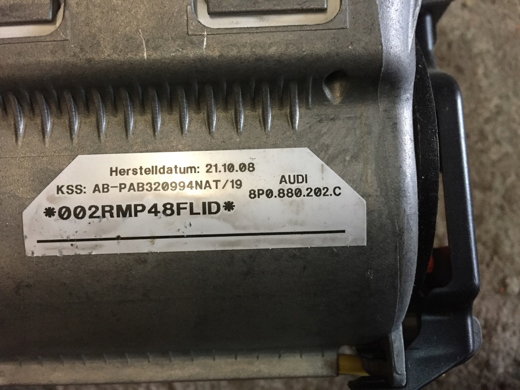 фото №7, A3 8p lift подушка пасажира подушка безпеки 8p0880202c