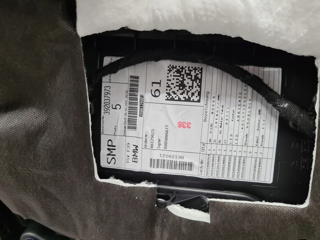 фото №14, Bmw f39 середина сидіння заднє сидіння тунель обшивки оббивка