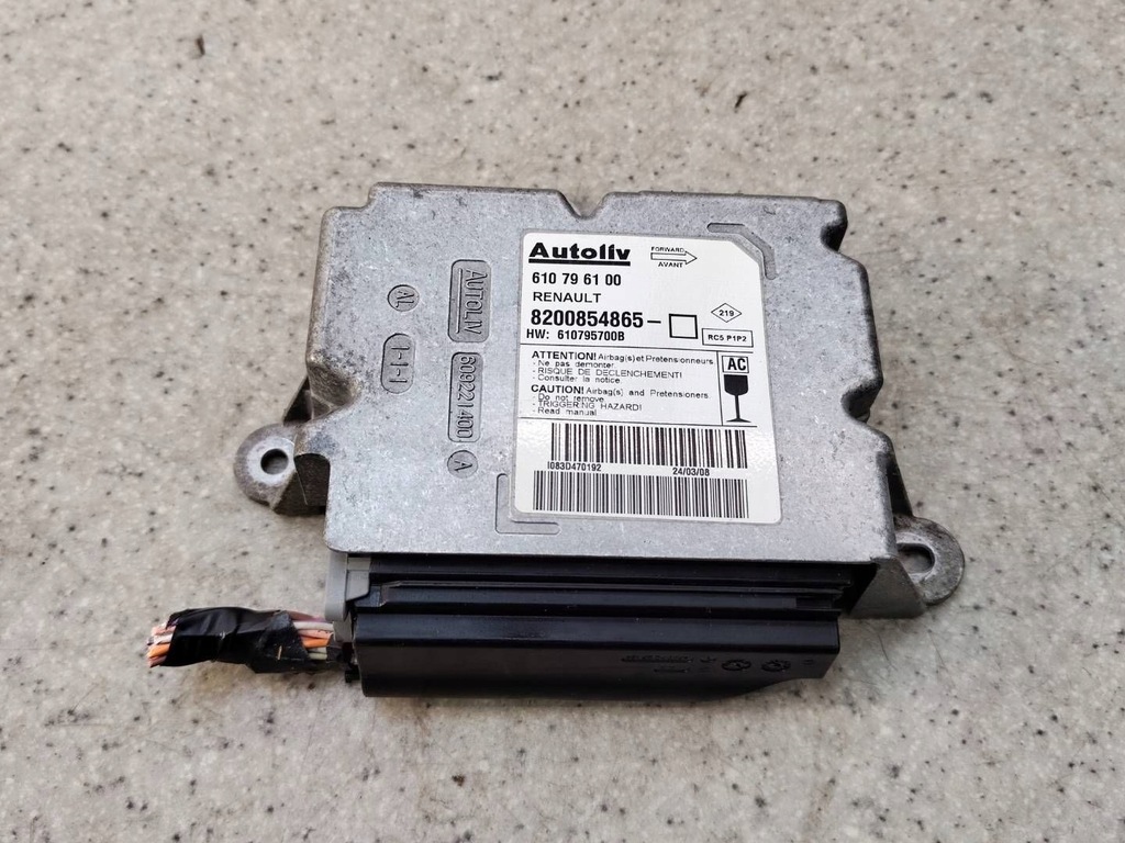 фото №1, Датчик модуль подушок подушка безпеки 8200854865 renault clio iii