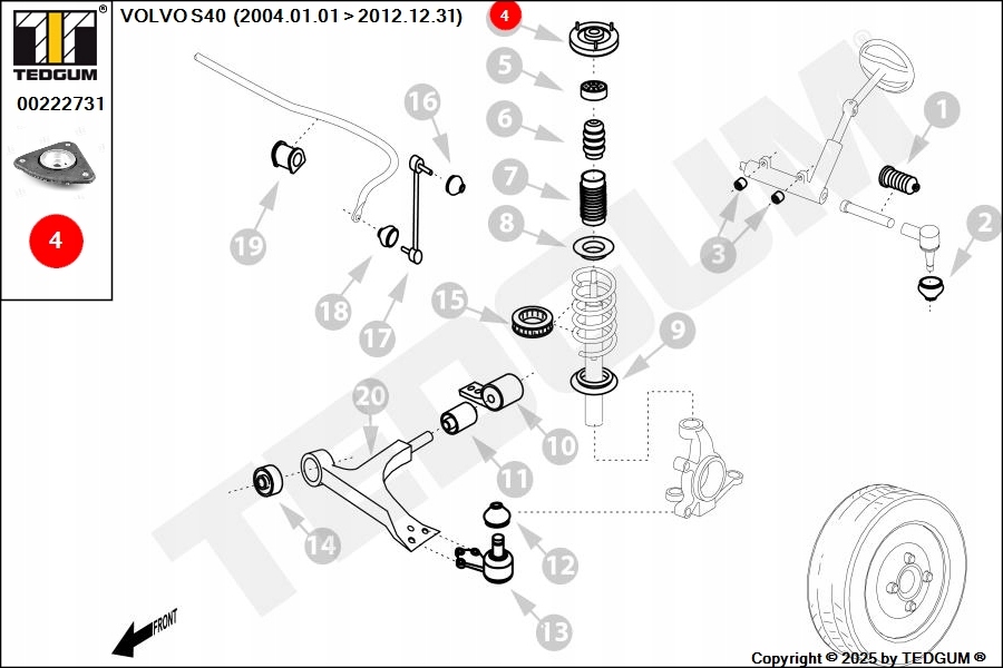 Кронштейн амортизатора передній ліва праве ford mazda volvo Доставка