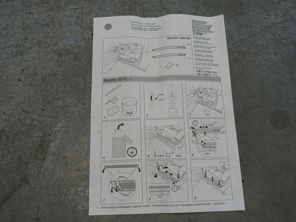 фото №9, Vw beetle 5c fusca молдинг порог левая правая накладка na порог nowe оригинал