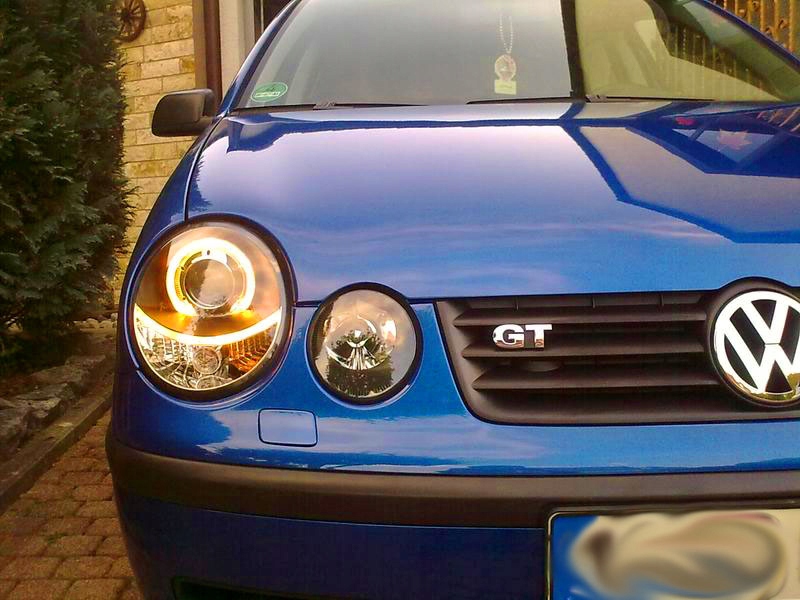 фото №12, Vw polo iv 9n 01-05 лампи фари black кільця