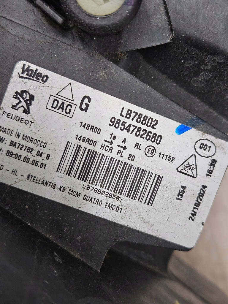 Фара перед сторона левая peugeot rifter 9854782680 Доставка