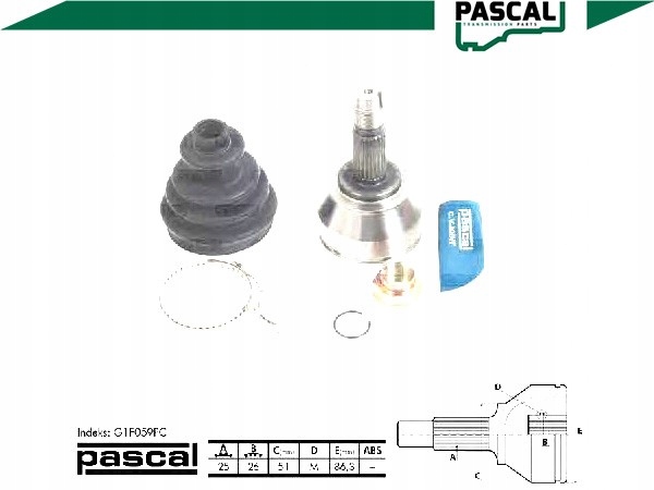 фото №3, Pascal g1f059pc набор шарнир, wał приводной