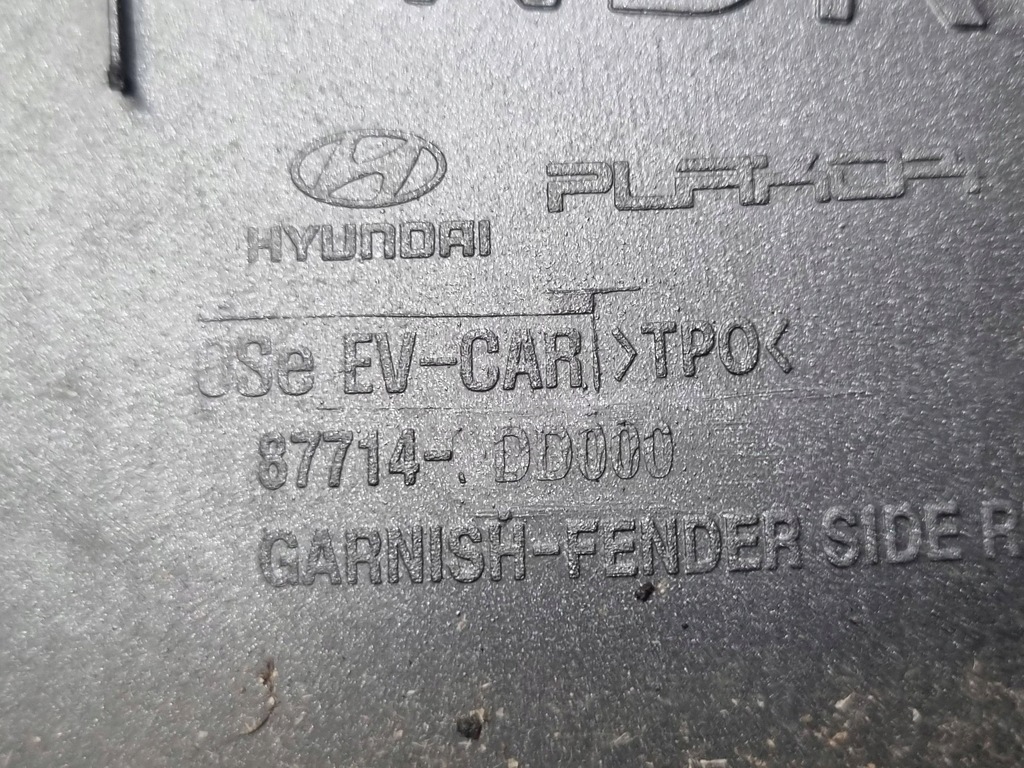 фото №8, Hyundai kona i 2021 перед сторона правая молдинг / накладка na крыло передний