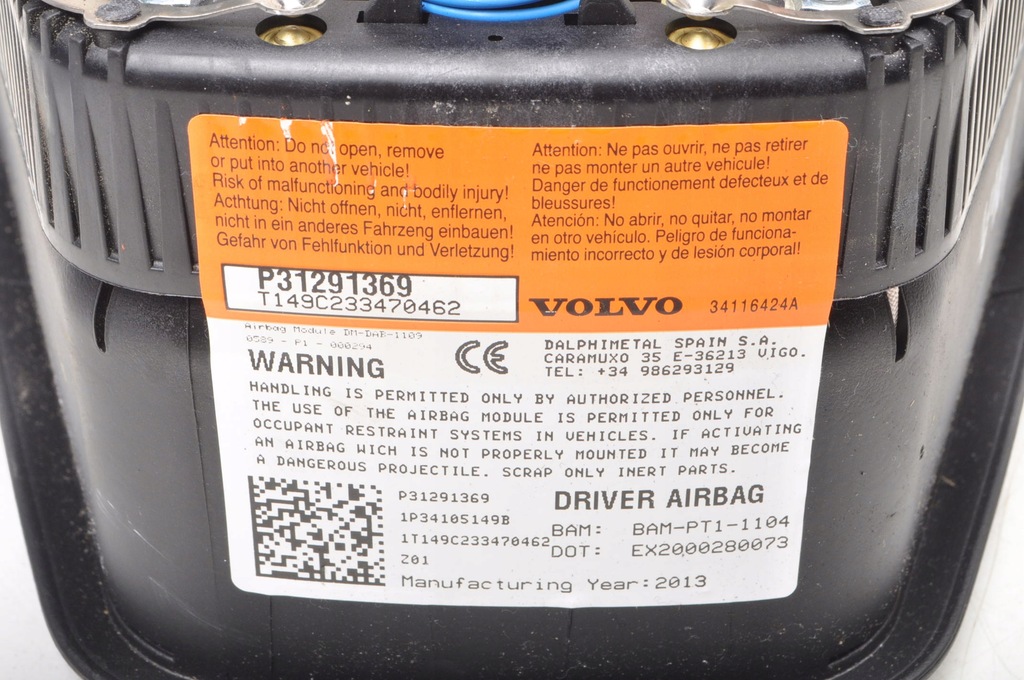 фото №8, Volvo v40 ii подушка воздушная водителя подушка безопасности 31291369