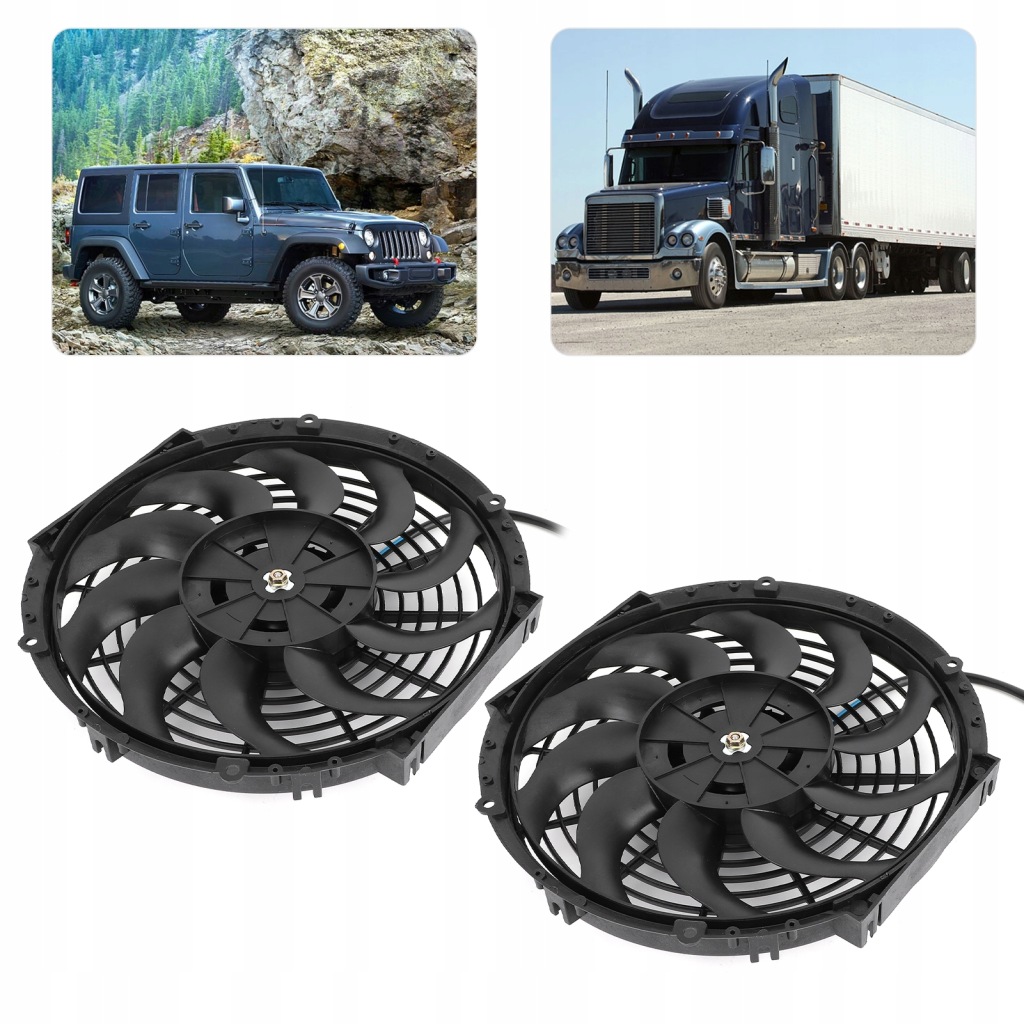 фото №6, 2 szt. вентилятор радиатора 12 cali универсальный