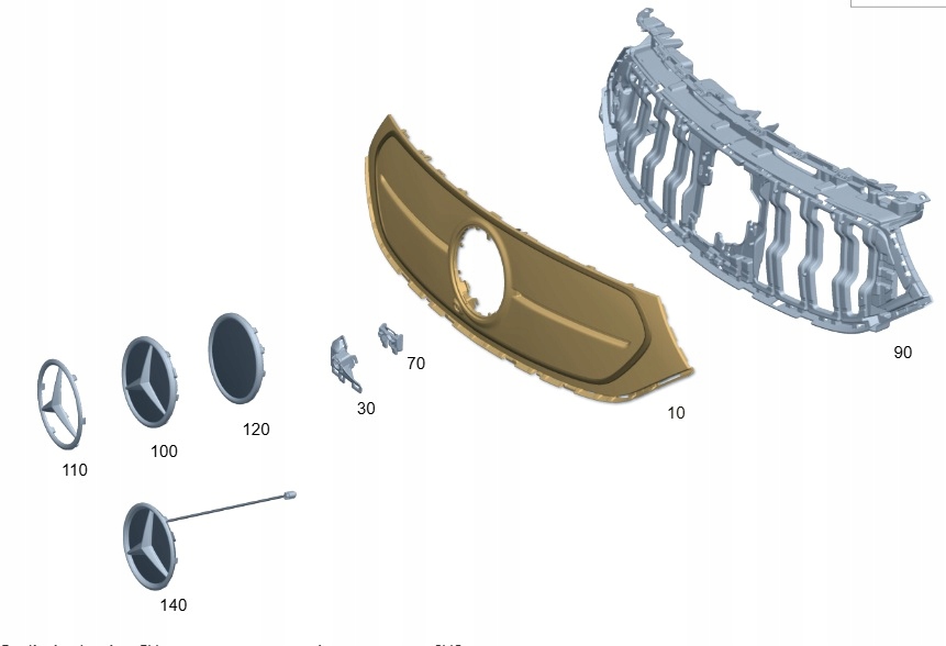 фото №1, Решётка радиатора, решётка радиатора mercedes-benz eqa h243