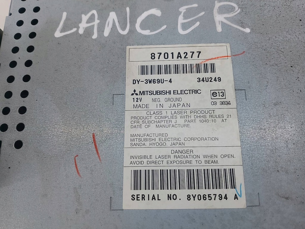фото №7, Радио mitsubishi lancer ix 07-16 8701a277 8002a378xa dy-3w69u-4