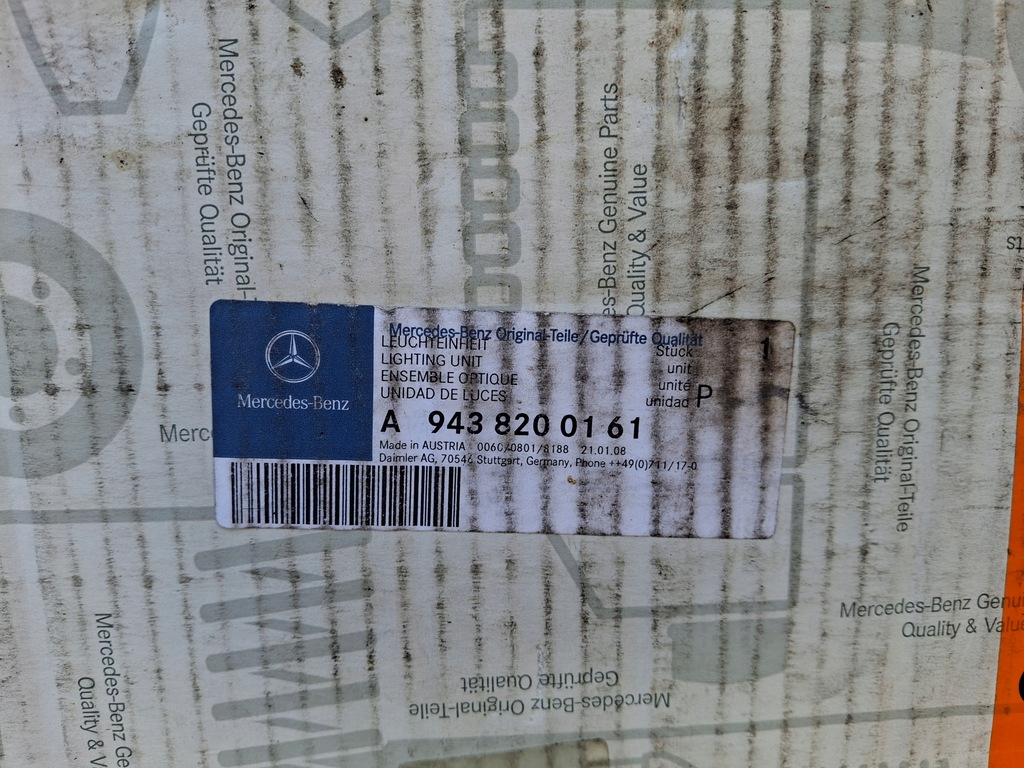 фото №10, Mercedes actros mp2 фара лівий новий оригінал лампа a9438200161