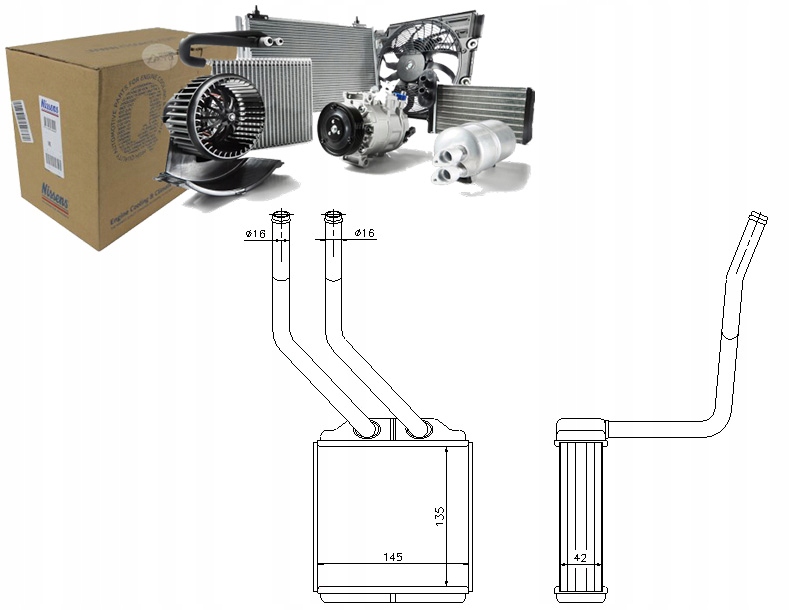 фото №1, Отопитель 145x135x42 ford transit transit tour